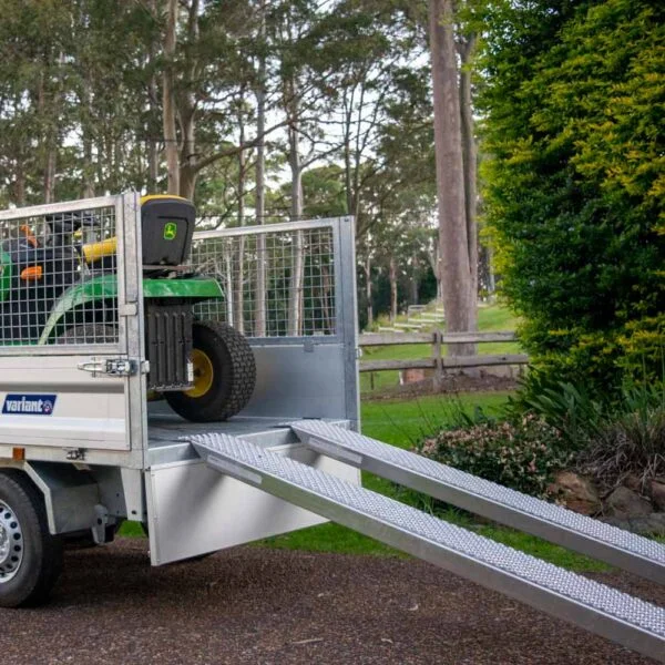Trailer Ramps Loading a John Deere Mower