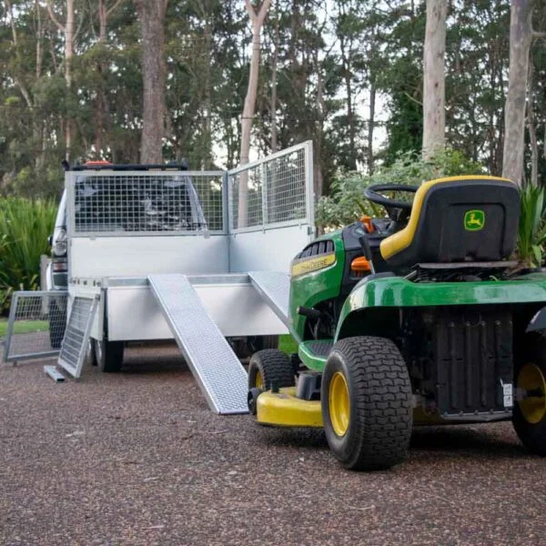 Trailer Ramps Loading a John Deere Mower