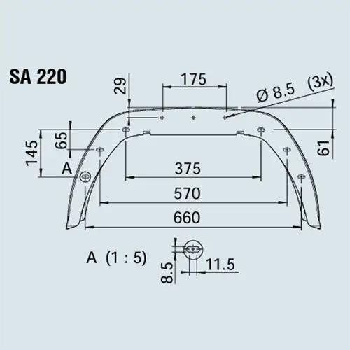 AL-KO 1259577 Mudguard Dimensions